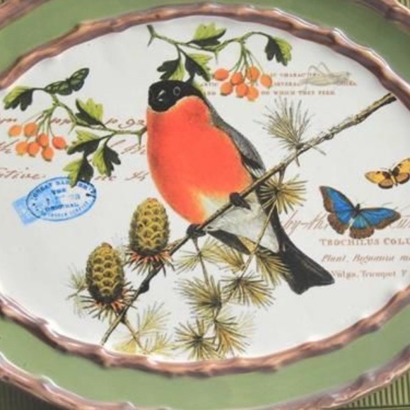 Mud Pie Nesting Nature Decorative Plate with Bullfinch - Picture 3 of 4